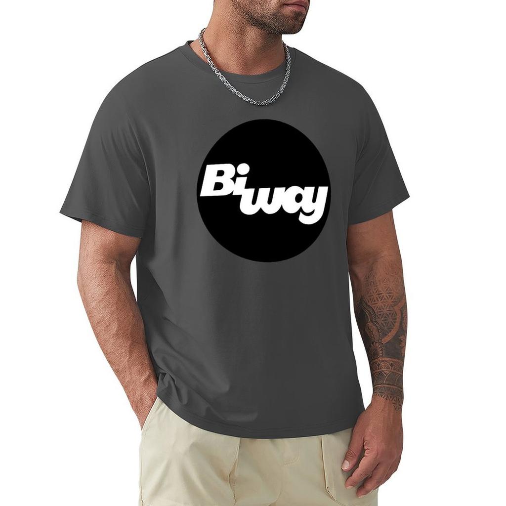 Biway (Circle Logo) T-Shirt Customizeds Quick-Drying Vintage T Shirts Graphic Shirts Men