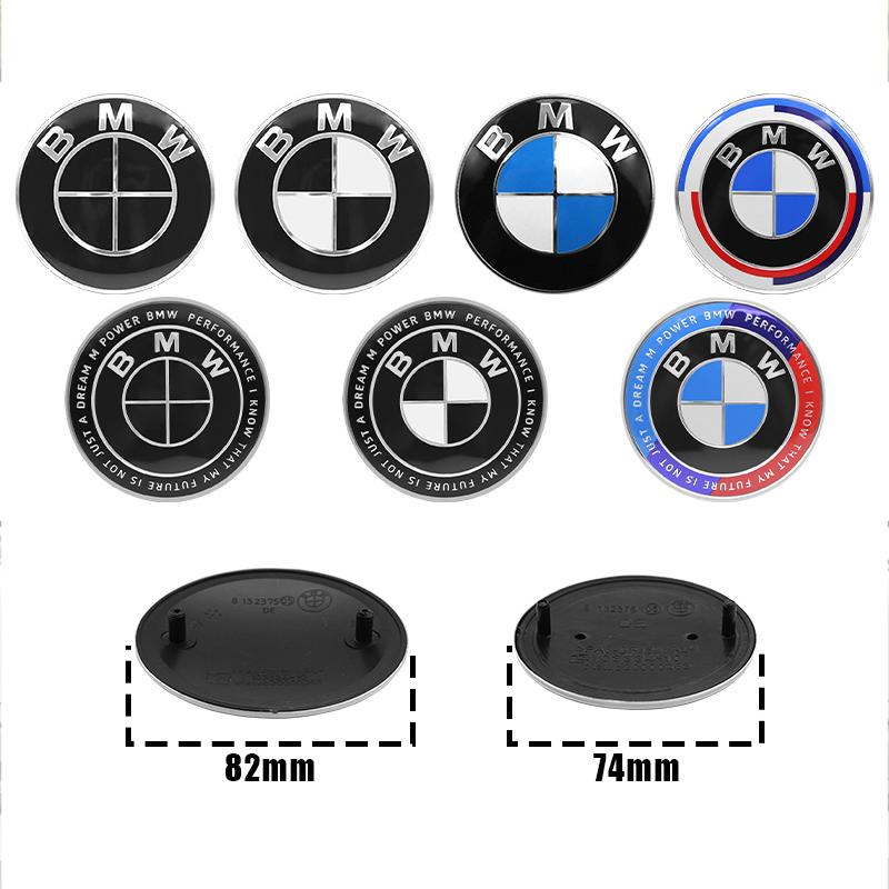 YLPO1 2Pc 74mm 82mm Car Front Trunk Emblem Logo 3D Rear Tail Auto Badge Accessories For BMW E30 E36 E39 E46 E60 E90 X1 X3 X5 M G20 G30