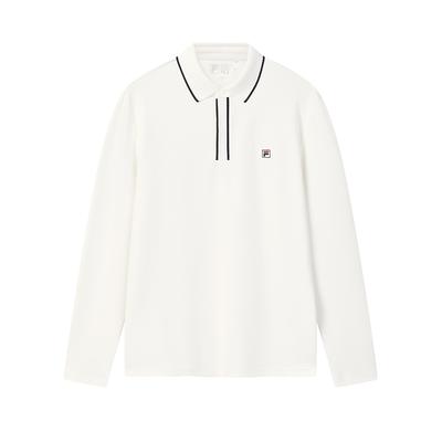 Heritage Elite Klassisch Einfach Mode Lässig Bequem Vielseitig Gestrickt Langarm Poloshirt Herren Oberteile Wolke-Pilz-Weiß F11M618206FWT