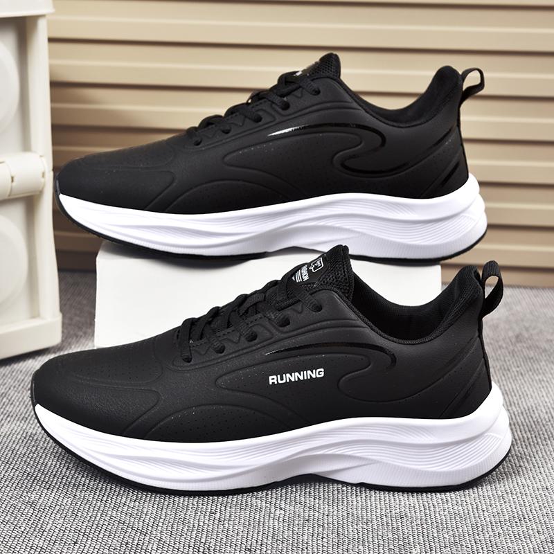 Couples Jogging Shoes 2026 New Leather Casual Sneakers Anti Slip Wear Resistant Fashion Outdoor Fitness Running Shoes for Women