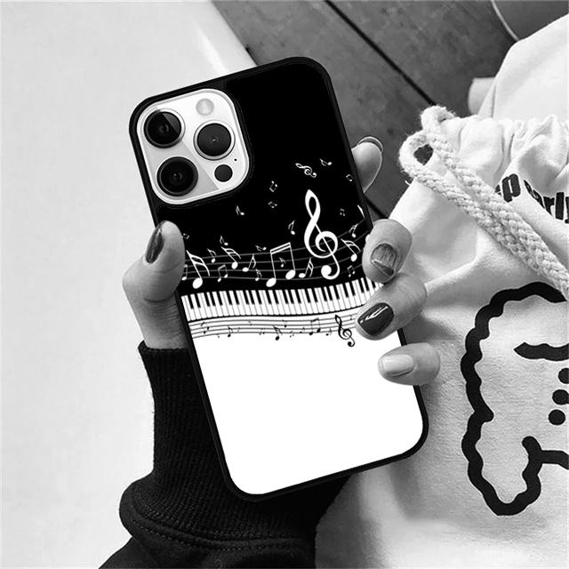 Piano keys Vintage Music Notes Phone Case Cover For iPhone 17 Air 15 16 14 13 12 Pro Max 11 Pro Max Plus Coque