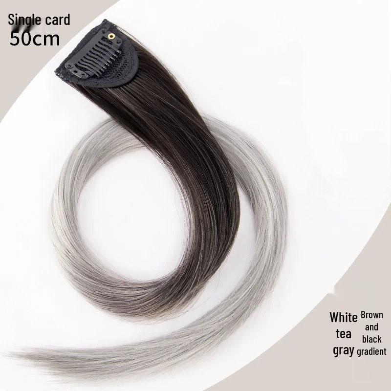 Gradient Ear-Hanging Highlight Hair Extensions - Dopamine Style, Internet Celebrity Inspired, Seamless Natural-Looking Colored Hair Pieces