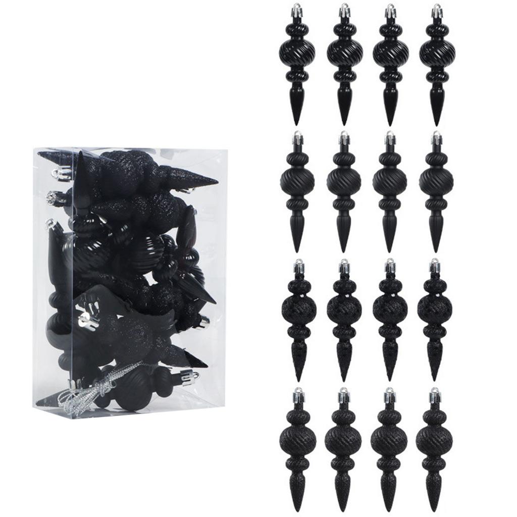 Plastic Christmas Tree Ornament Hand Painted Long Pointed Unique Shape Holiday Decoration For Window Display