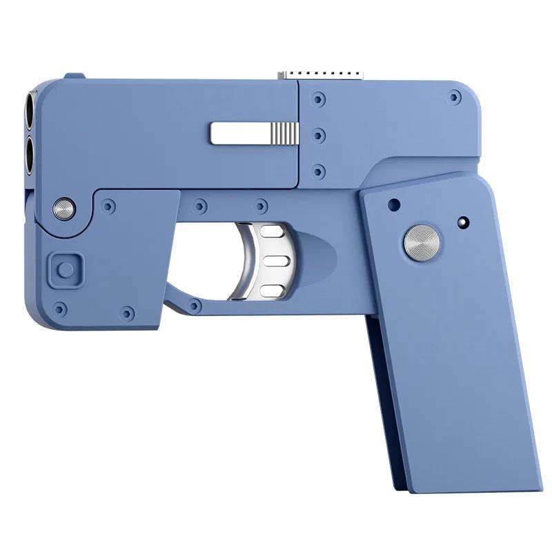 Folding Simulation Mobile Phone Toy Gun Throwing Shell Soft Bullet Airsoft Gun Spray Pistol Children Toy Birthday Gift