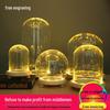 Luminous Glass Dome Ornament: Preserved & Dried Flower Display with Transparent Micro Landscape.