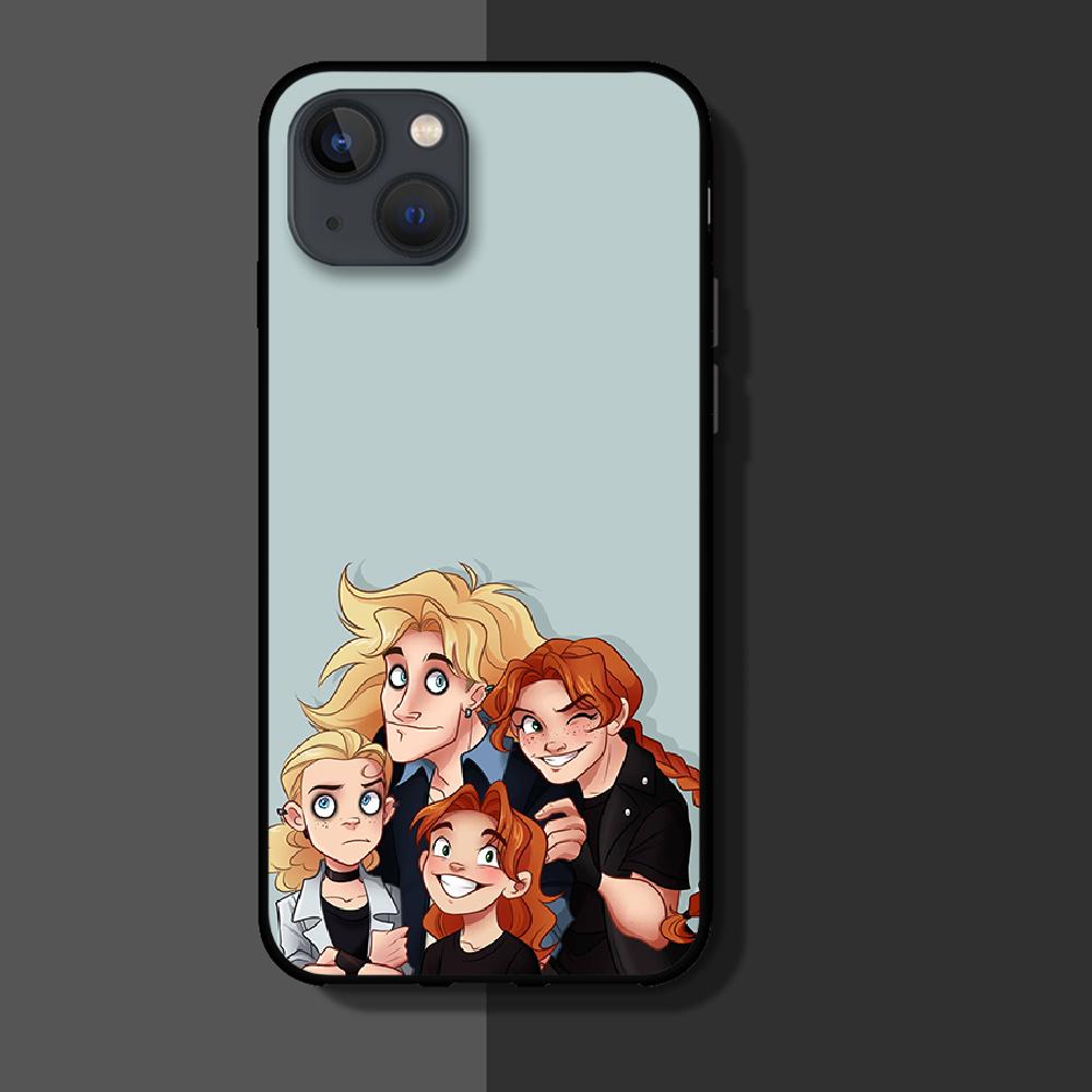 Kovové rodinné kreslené pouzdro na telefon pro Iphone Samsung Galaxy Xiaomi Mi Redmi Note S 6 7 8 9 10 11 12 13 20 2022 Kryt 5G Max Pro Plus TPU měkký luxusní nový