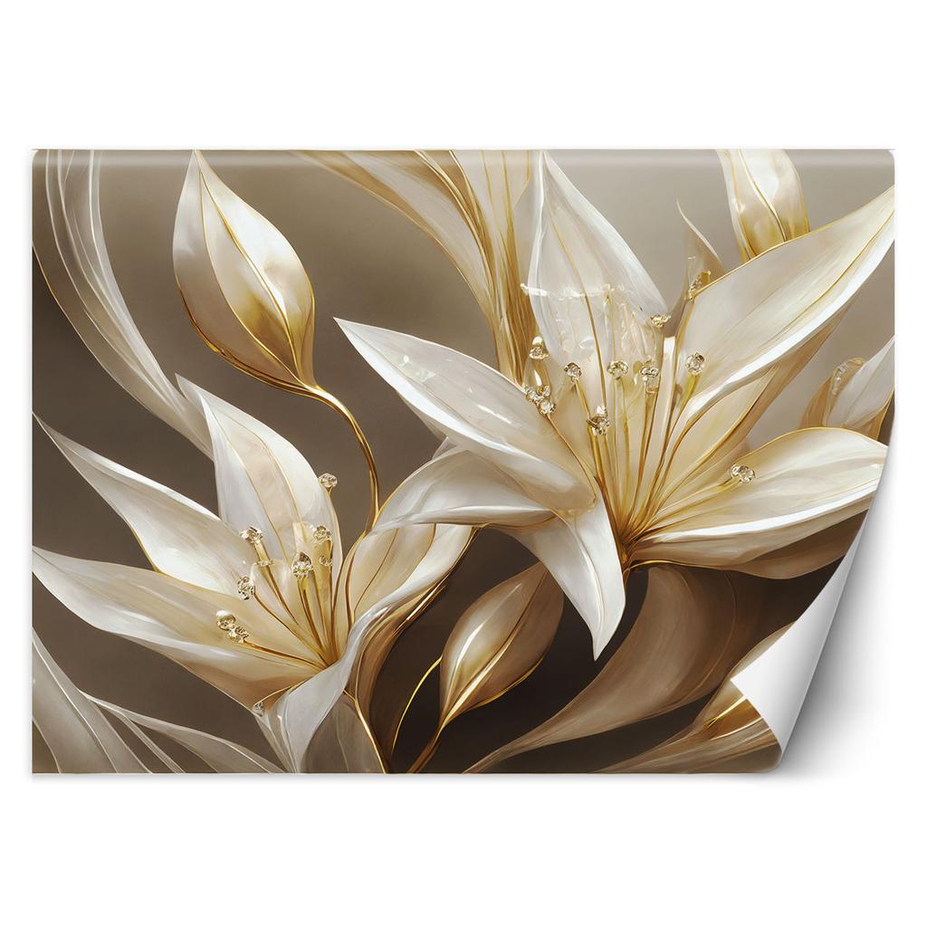 Wallpaper Image Lilies In Gold