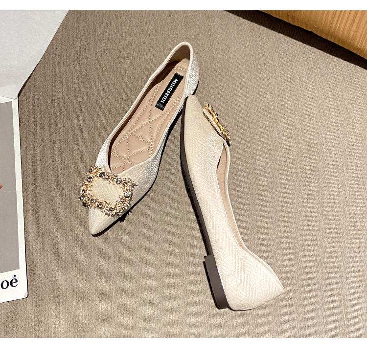 Модные роскошные атласные туфли с кристаллами и пряжкой на плоской подошве женские — фото 8