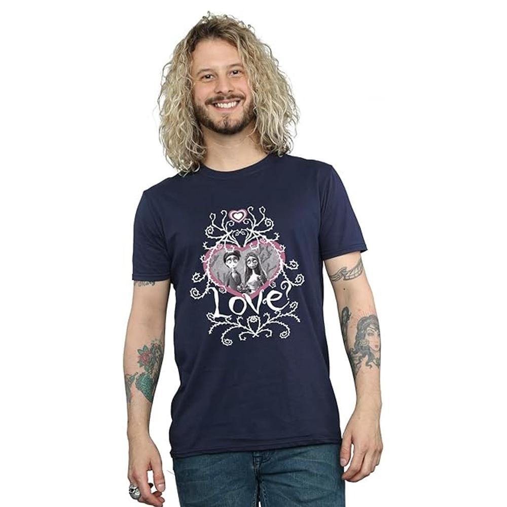 Corpse Bride Mens Love Heart Frame Cotton T-Shirt