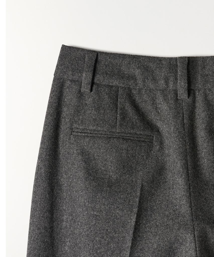 Tudument Wool One-Tuck Wide Slacks Charcoal