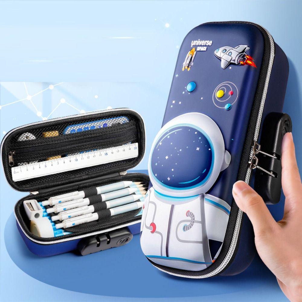 Cartoon Password 3D Pencil Case Cute Stationery Organizer Colorful Pen Bag  Kids