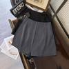 Damen Hohe Taille Einfarbig Vertikale Naht Gerade Shorts Sommer Büro Täglich Pendler Lässige Unterteile