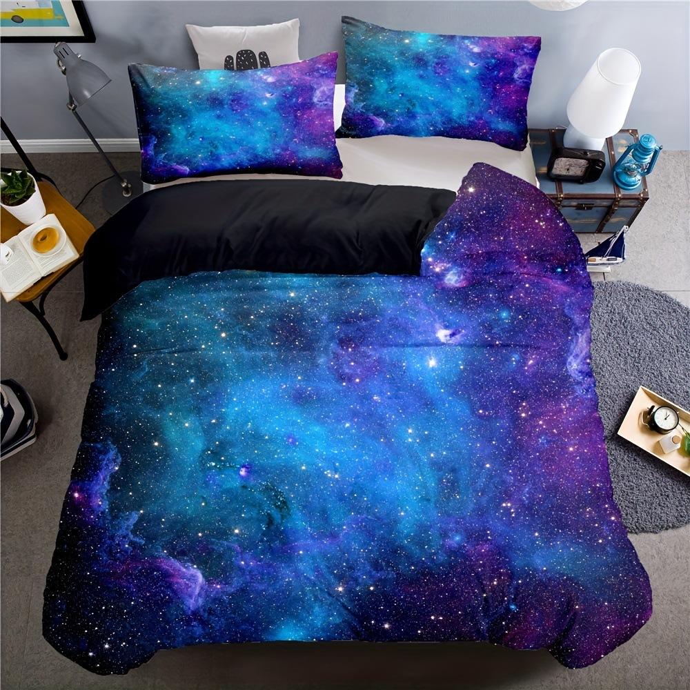 

Комплект постельного белья «Звезда» с принтом «Галактика и вселенная» из трех предметов для подростков и детей EU single 135*200