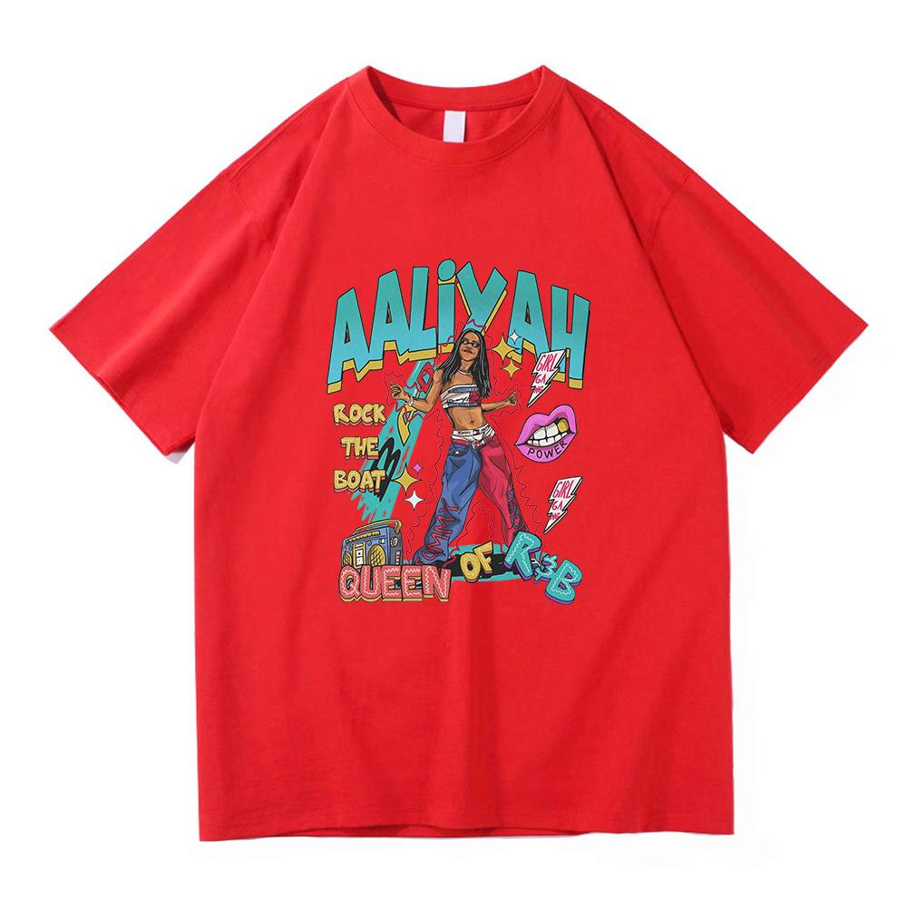 Aaliyah T Shirt Fashion Men Clothing Harajuku Unisex High Quality Cotton Tops Manga Funny Graphic T Shirts for Fans Gifts