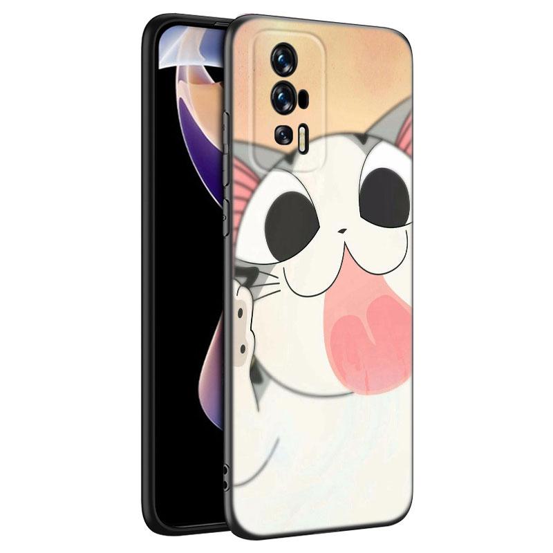 Cute Kawaii Cat Black Case For Xiaomi Redmi 11 Prime 11A 12C 13C A1 A2 Plus A3 12 4G 10 13R 5G 9A 10A 9C 10C 9i 12R Note 9T
