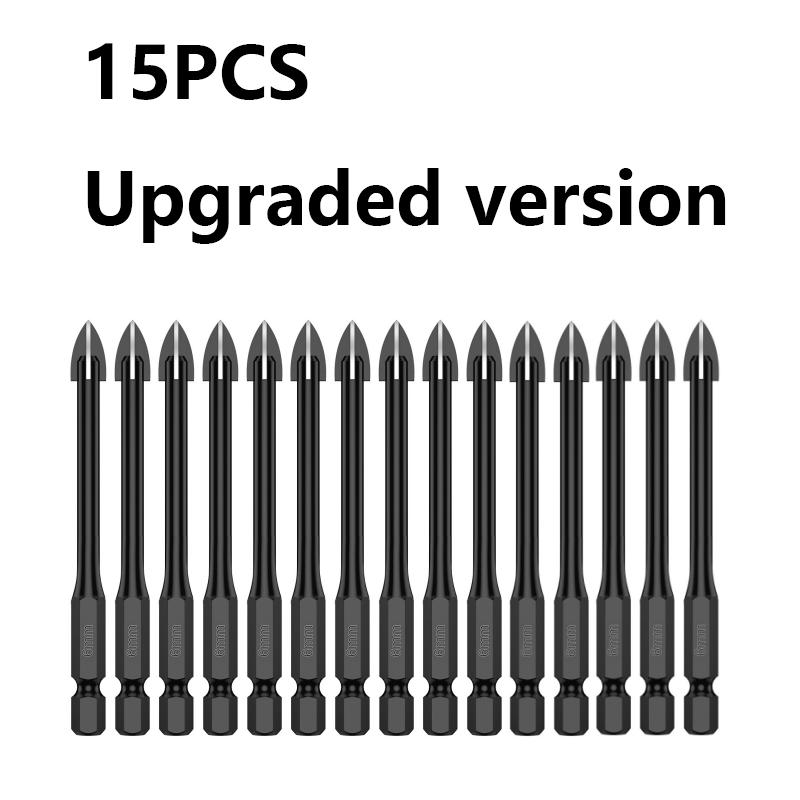 10Pcs 6mm Cross Hex Drill Bit Set For Tile Porcelain Glass Mirror Multifunction Tile Porcelain Drill Bit Kit Tool Carbide Drills