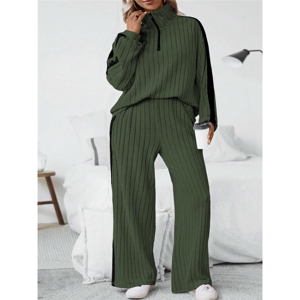 Women's Plus Size Casual High-end Design Sweatshirt Wide-leg Pants Two-piece Set