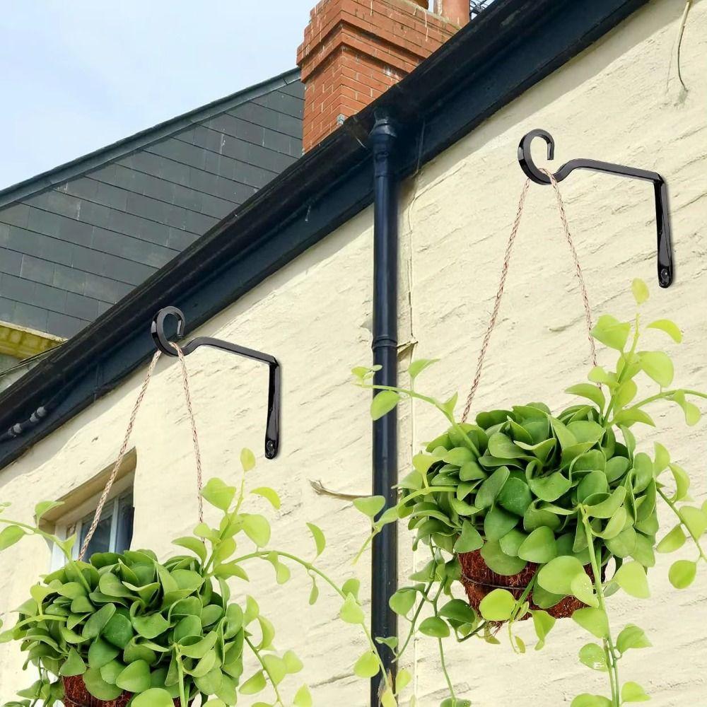 Multi-purpose Hanging Plant Stand Hooks Wrought Iron Hanging Plant Brackets  Flower Baskets