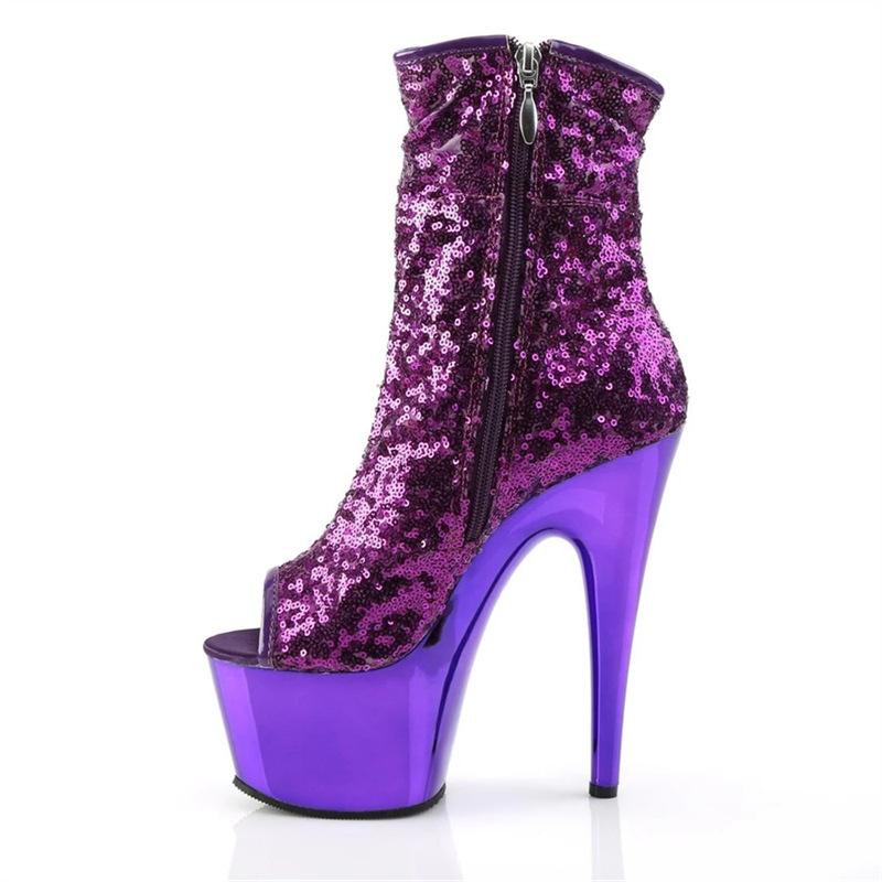 2025 new short tube low tube gold short boots women's fashion trend boots purple average size fish mouth fashion boots