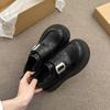 Black Round Head High-end Small Leather Shoes Women's Spring 2025 New Muffin Shoes Platform Sweet Cool Single Shoes Loafers