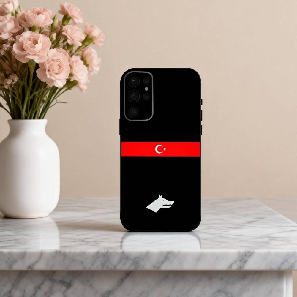 T-Turk W-Wolf T-Turkey Flag Phone Case For Samsung S25,24,23,22,30,21,10,9,Ultra,Plus,Lite,FE,4,5 G Soft Black Case