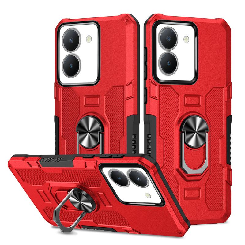 KEYSION Stoßfestes Panzergehäuse für VIVOV Y27 4G Y36 5G, Silikon + PC-Metallringständer, Telefonrückseite für VIVO Y02 Y02A Y02T Y02S