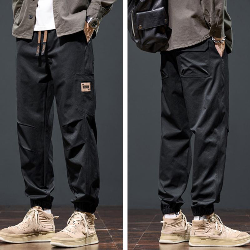 Spring And Autumn New Trendy American Overalls Men's Loose Legged Trousers Solid Color Casual Large Size Sports Pants For Men