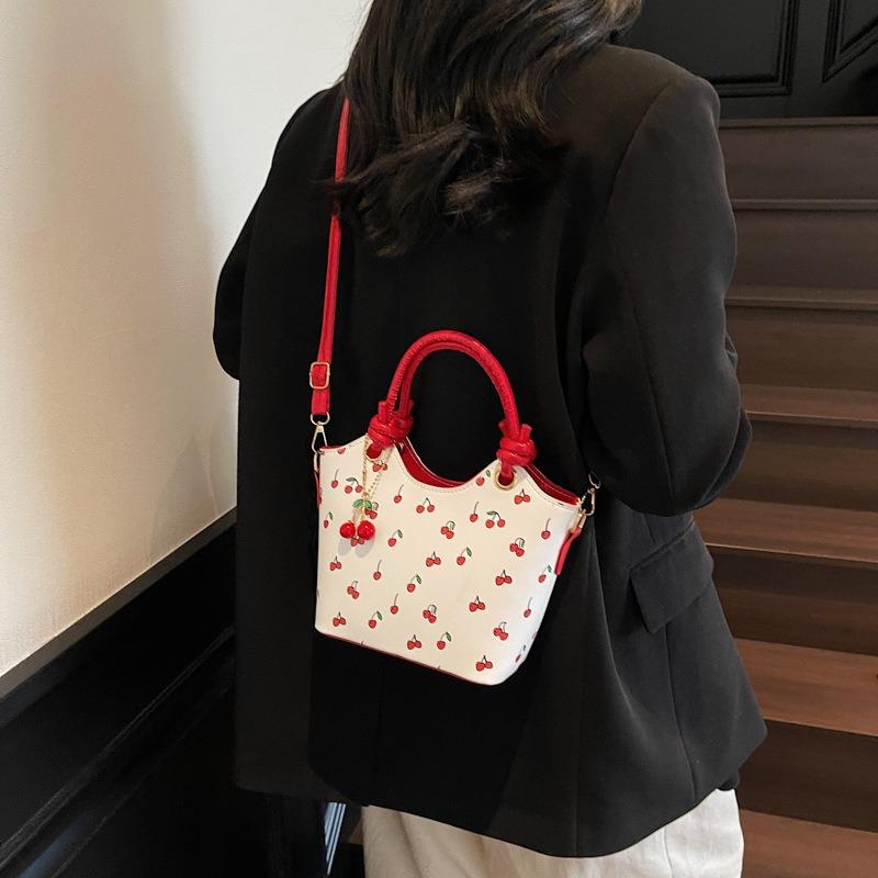 Women'S Crossbody Bag Handbag Cherry Print Fashionable Shoulder Bag, Perfect for Commuting, Travel