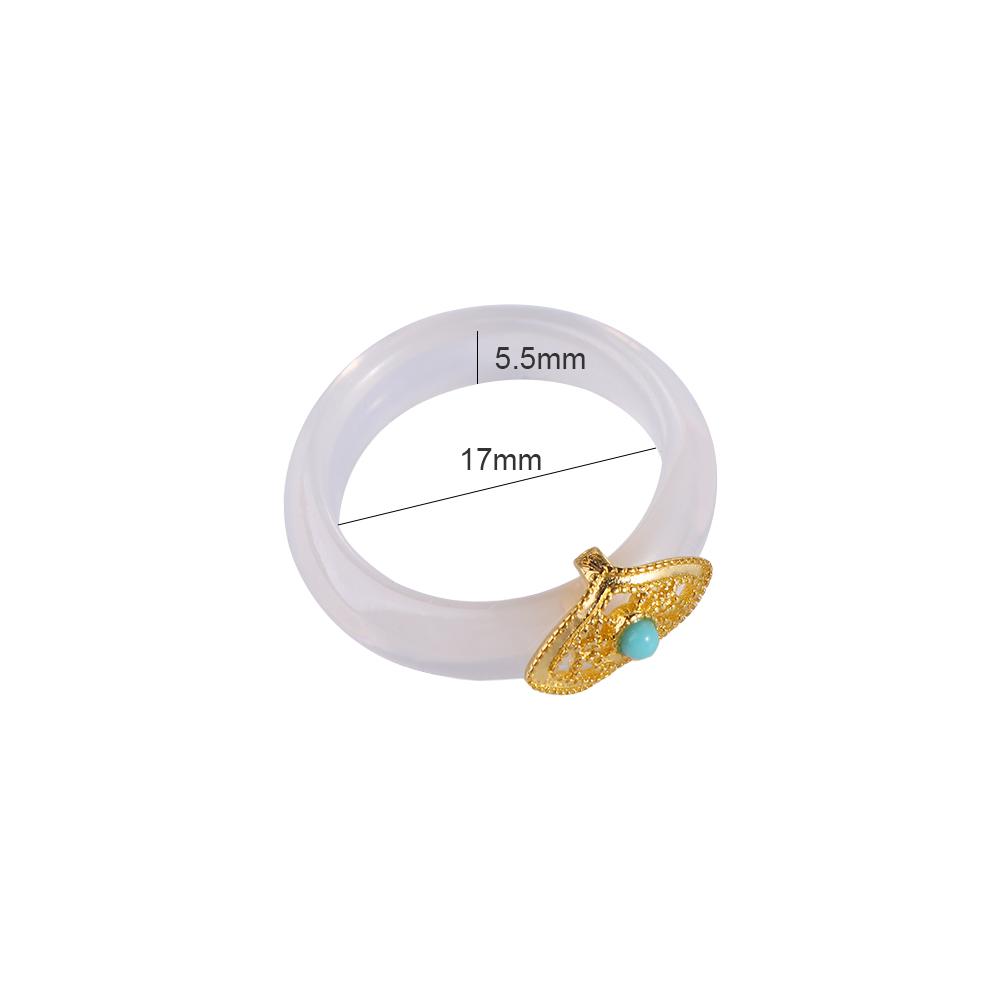 Clouds Imitation  Chinese Style Ring Chalcedony Finger Ring Women's Accessories Flowers  Ring