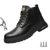 New 2025 Fashion Leather Waterproof Men Safety Work Boots Steel Toe Anti-smash Stab-resistant Indestructible Male Sneakers Shoes