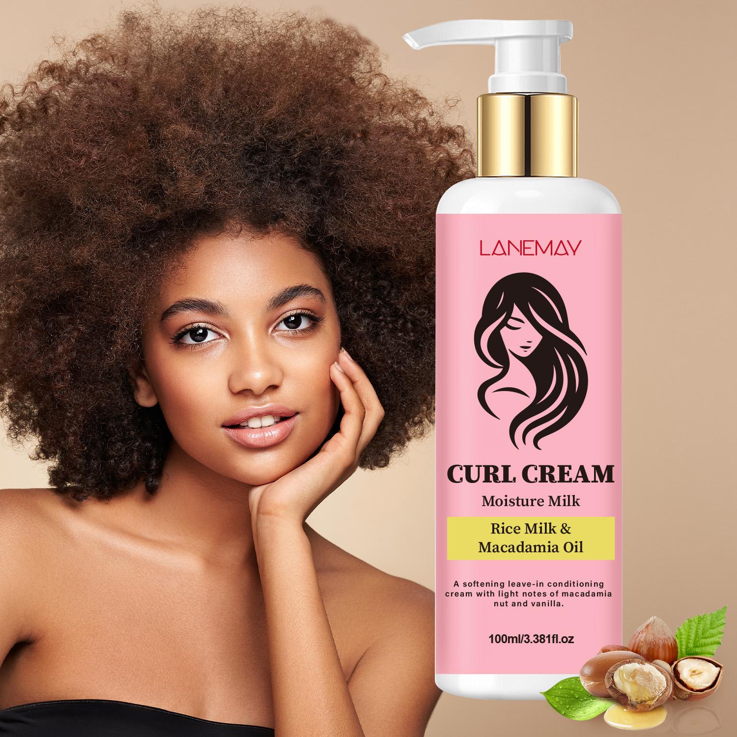 

Curl Cream-Clean And Strengthen The Scalp-Smooths Styled Hair-Defines Natural Curl-Suitable For All Skin Types, 100ml