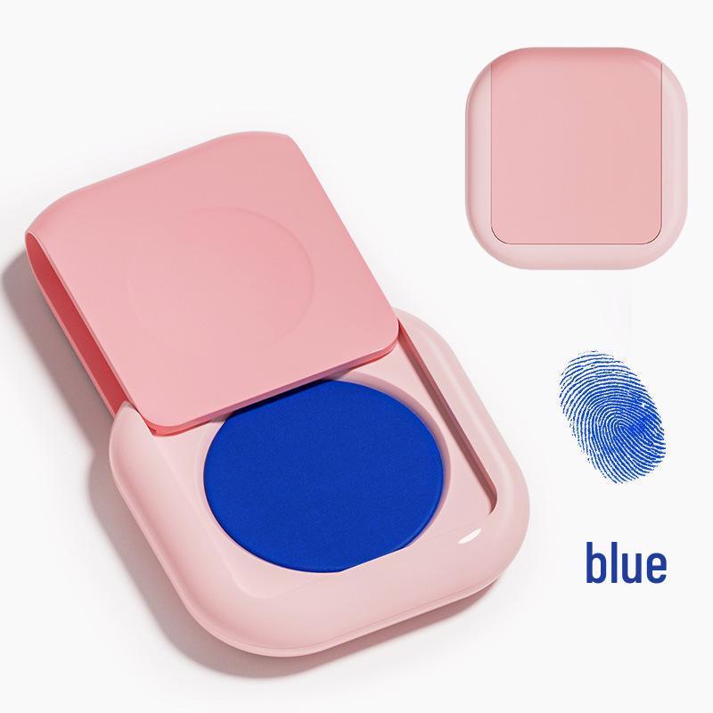 

Подушечка для штемпельной краски с отпечатком пальца и крышкой для офисных и планерных штампов синий