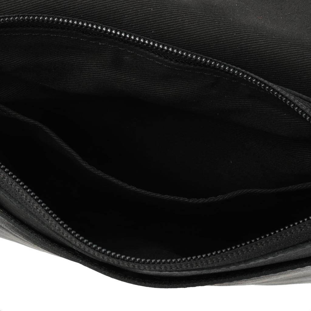 Muddy Jack Soup Men's Small Black Shoulder Bag, Genuine Leather, Simple Design, Made in Japan, No. 76158 MJS