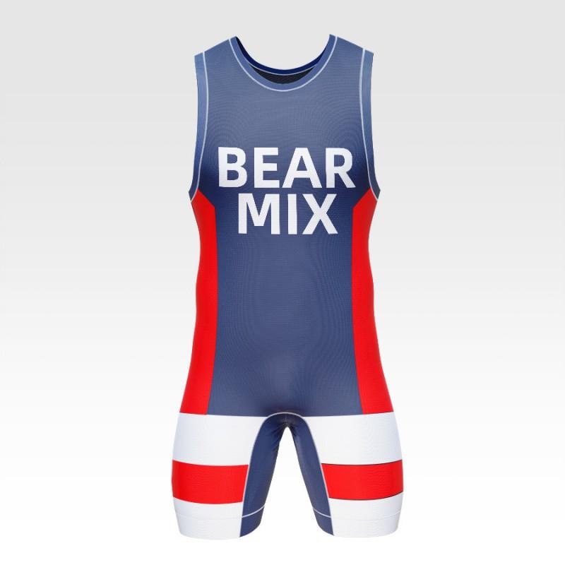 Ringer-Singlet Kompressions-Bodysuit Vollprint Schnelltrocknend Atmungsaktiv Herren Damen Training Wettkampf