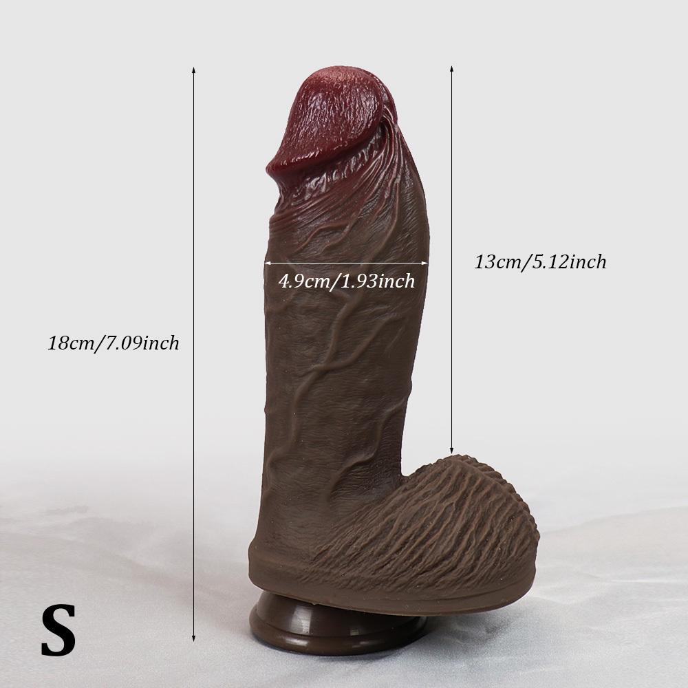 Realistic Silicone Dildo with Suction Cup – 4 Sizes Available (Up To 9.25 Inch), Soft Liquid Silicone, Non-Electric Adult Toy for Women & Men