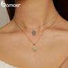 BAMOER Genuine 925 Sterling Silver Trendy Fatima's Guarding Hand Pendant Necklaces