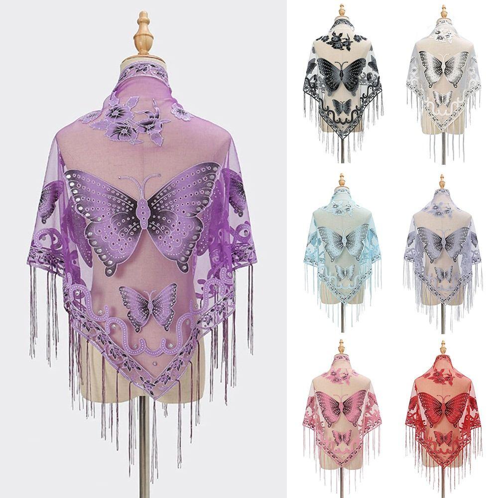 Sun Protection Hollow Lace Shawl Coat Thin Silk Scarf Headscarf For Women Lady Girl