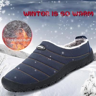 Pantoufles d'hiver pour hommes Imperméables Velours Peluche Pantoufles de chambre Femmes Mode Chaudes Chaussons d'intérieur pour temps froid Chaussures en coton