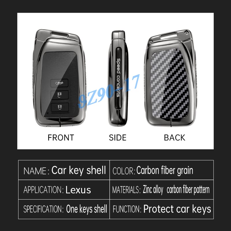 For Lexus Nx Rx Lx Is Es Gs 200T 250 300 300H 350 450H 500H Metal Carbon Fiber Car Key Fob Case Cover Keychain Accessories