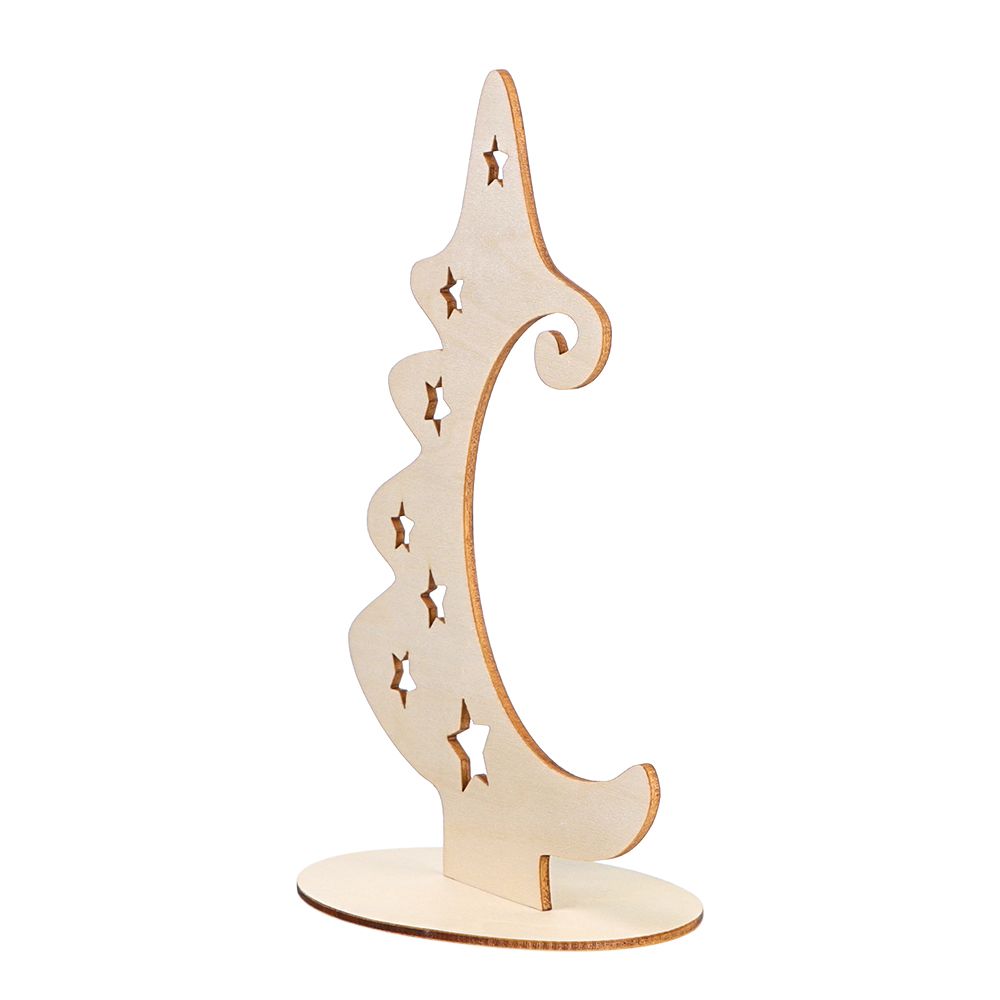 Creative Wooden Star Christmas Tree Crafts Wood Slices with Stand Christmas Ornaments