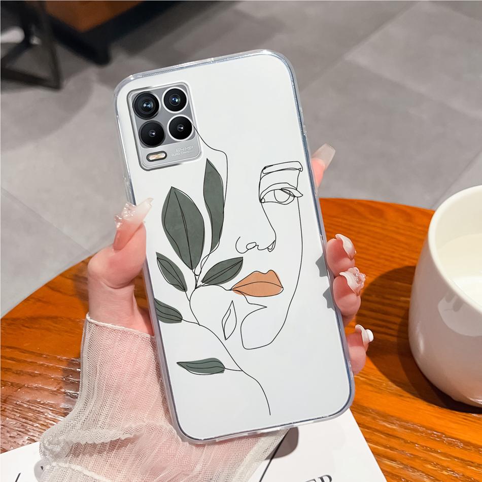Für Realme 8 Pro Handyhülle Kreatives Tintenbild Weiches TPU Klares Silikon Anti-Drop Rückseite Für Realme8 4G 5G 8Pro Funda Capa
