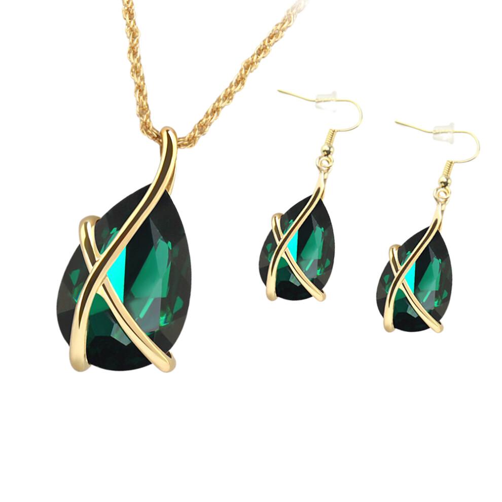 Ladies Jewellery Sets Earrings For Women Drop Rhinestone Necklace