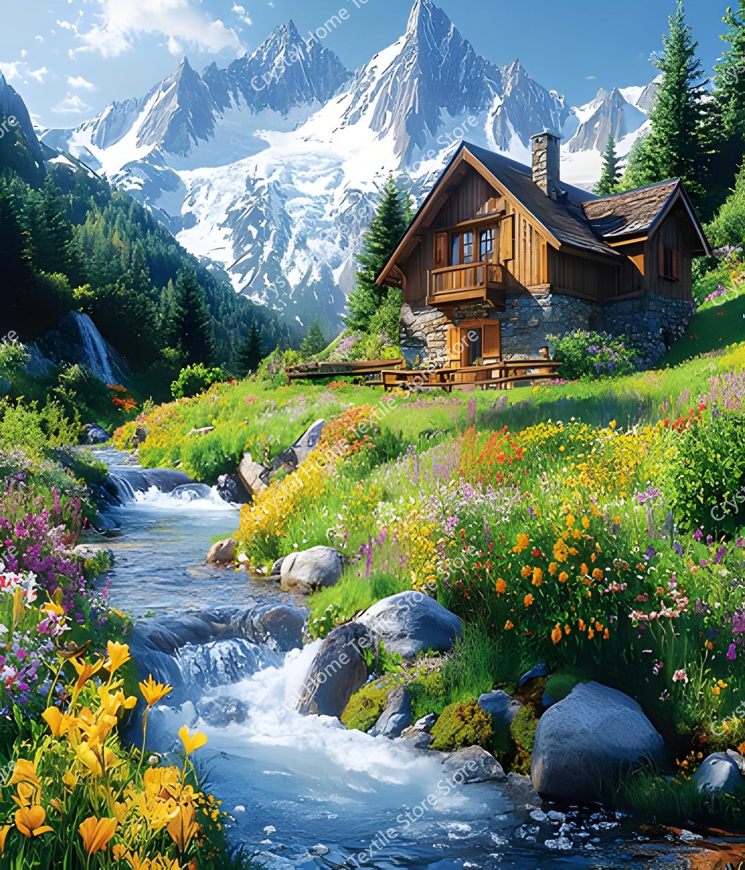 A Mountain Cabin Beside Flannel Blanket Soft Warm Throw Blanket Home Lunch Break Blanket For Couch Sofa Office Bed Trave Gift 75x90cm