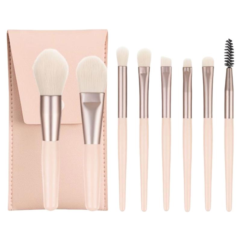 Eye Catching Synthetic Fiber 8pcs Makeup Brushes Macaron Colors Unisex Cosmetic Brushes For Professional Look