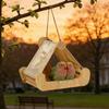 Hatching Nest Wooden Bird Hammock Hanging Bird Swing Perch Bird Feeding Station  Small Medium Birds