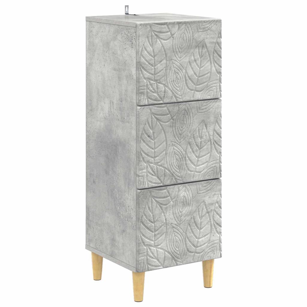 Drawer Cabinet Concrete Grey 33 x 34.5 x 90 cm Engineered Wood