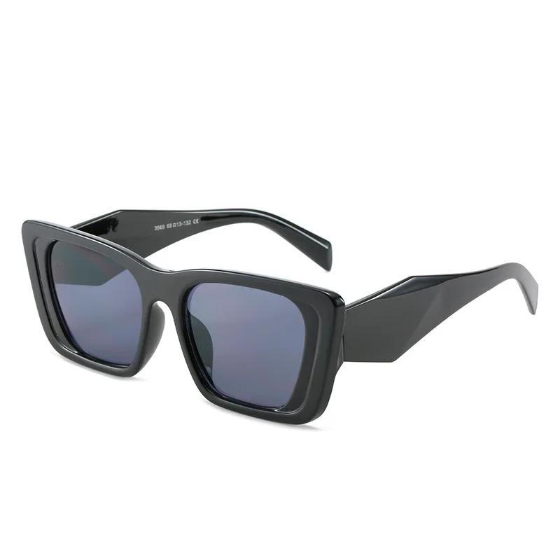 Fashion Women Oversized Square Sunglasses  Design Vintage Decor Green Frame Wide Cat Eye Shade Eyewear Men Sun Glasses Uv400