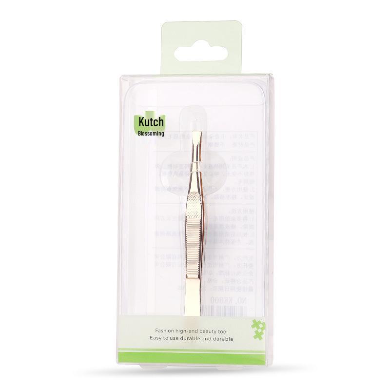 Kaqiduo Duo Luxury Gold Stainless Steel Precision Eyebrow Tweezers with Flat Slanted Tip for Hair Removal KK800