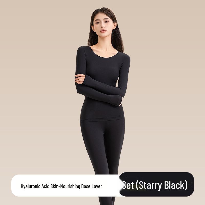 Skin-Beautifying Women's Warm Underwear Set with Hyaluronic Acid for Autumn and Winter