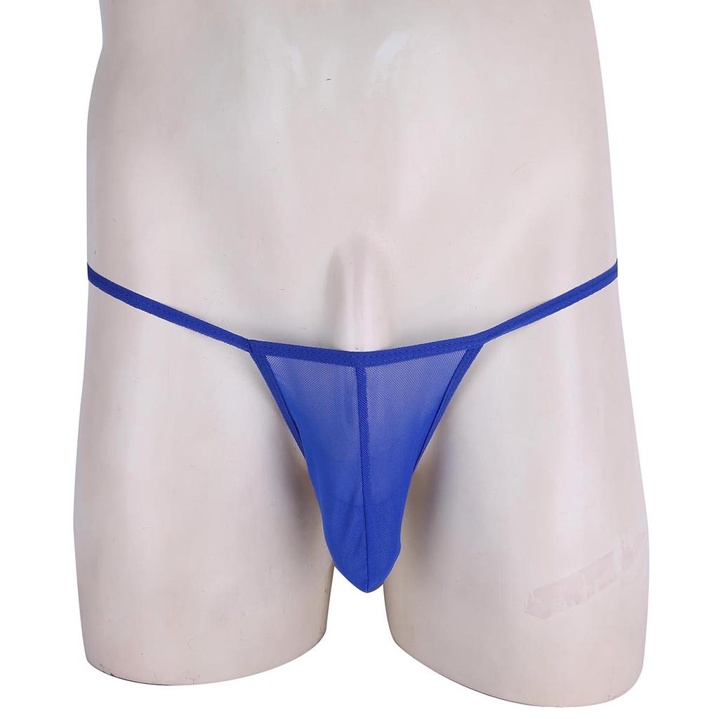 Men's See Through Thongs G-String Low Rise Underwear T-Back Bikini Briefs